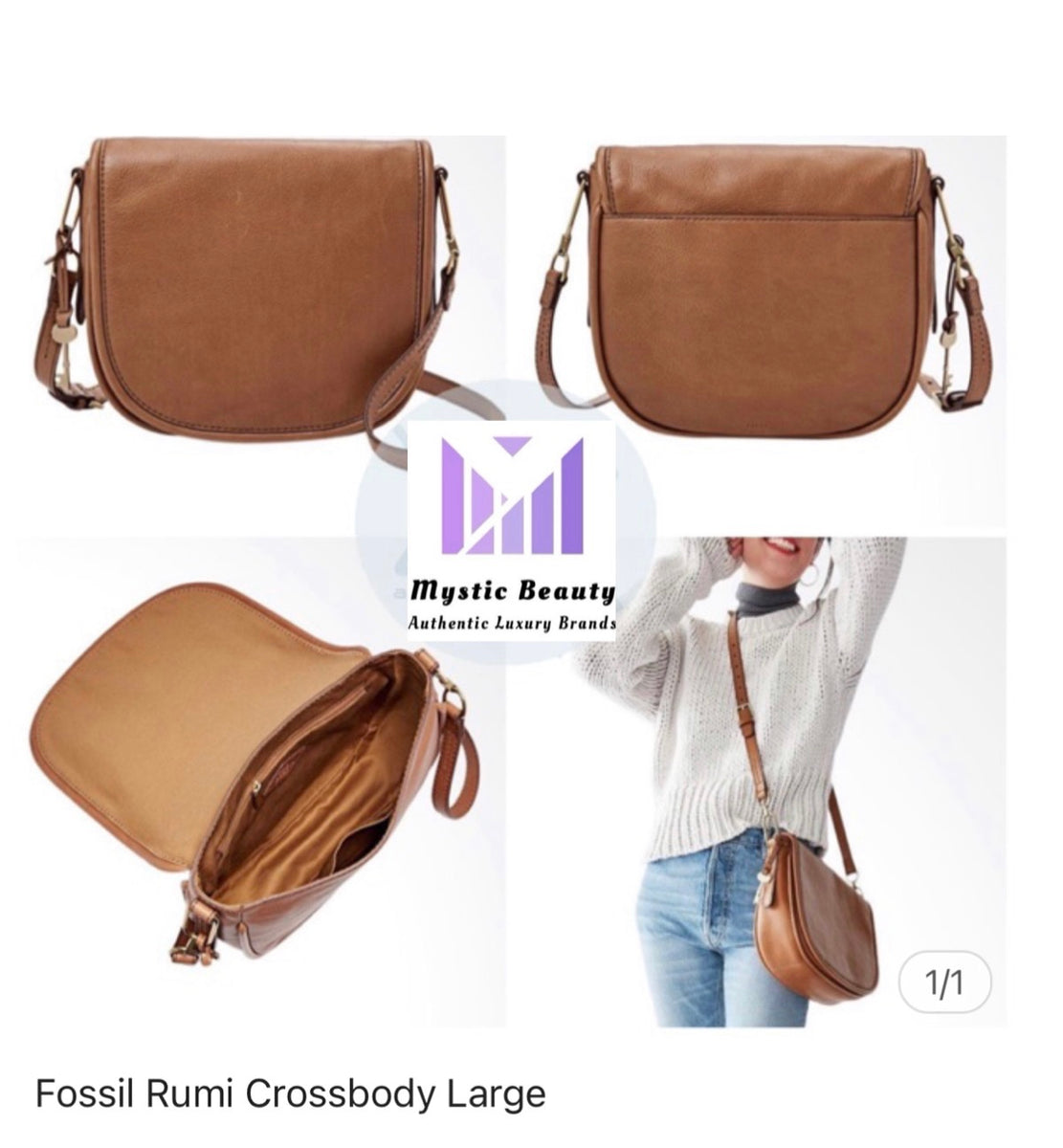 Fossil Crossbody Saddle Tan Big